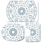 Zodiac Astrology Signs Print 3 Piece Bath Mat Set