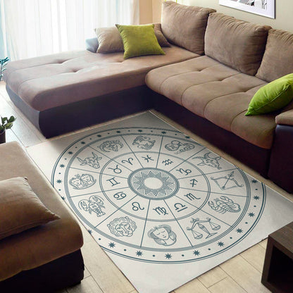 Zodiac Astrology Signs Print Area Rug