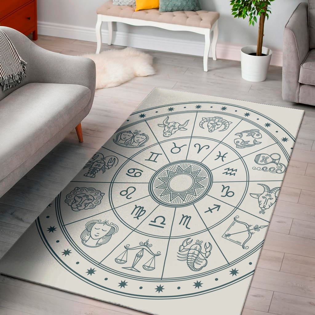 Zodiac Astrology Signs Print Area Rug