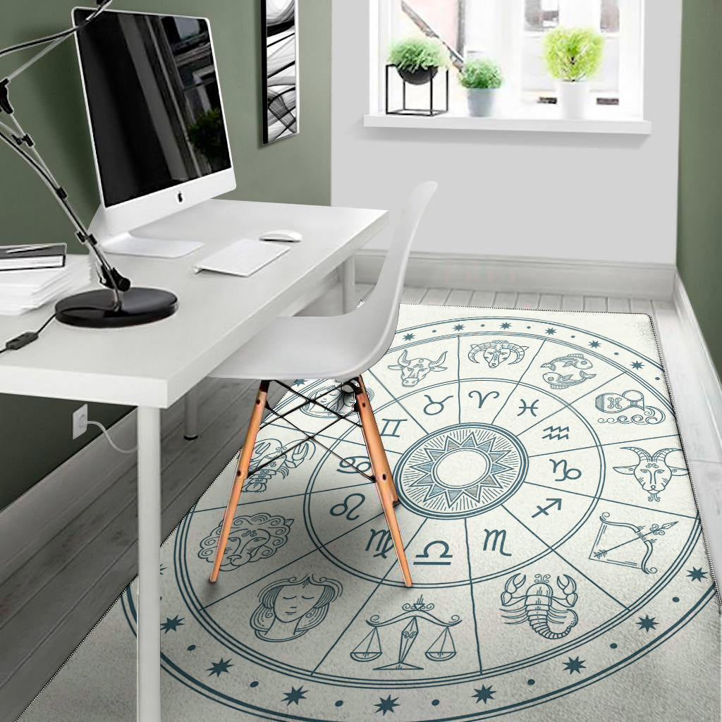 Zodiac Astrology Signs Print Area Rug