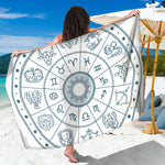 Zodiac Astrology Signs Print Beach Sarong Wrap