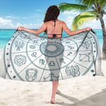 Zodiac Astrology Signs Print Beach Sarong Wrap