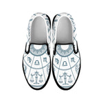 Zodiac Astrology Signs Print Black Slip On Shoes