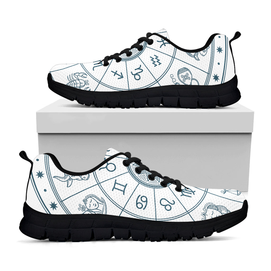 Zodiac Astrology Signs Print Black Sneakers