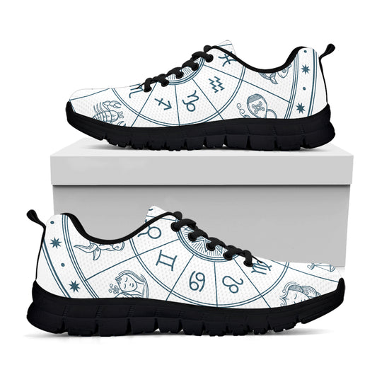 Zodiac Astrology Signs Print Black Sneakers