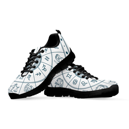 Zodiac Astrology Signs Print Black Sneakers