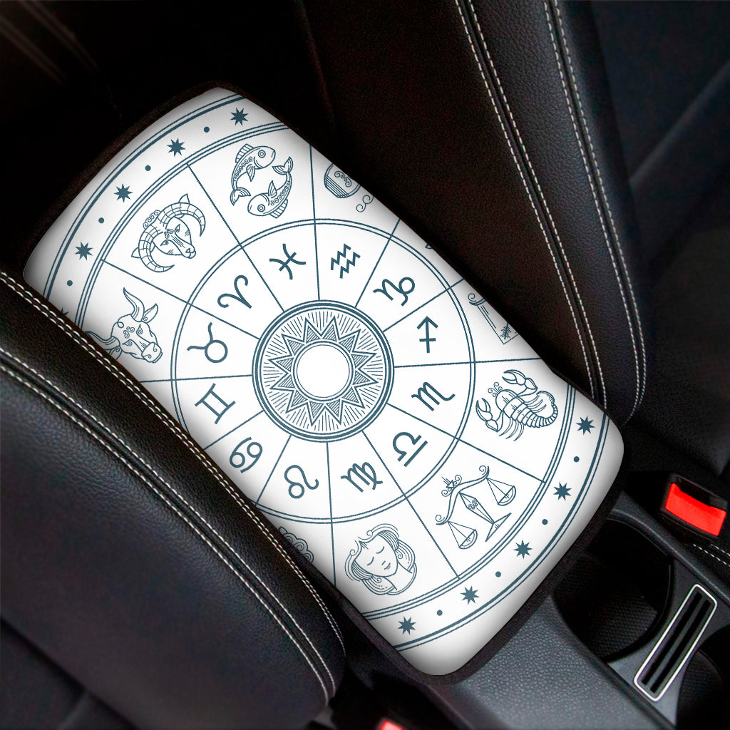 Zodiac Astrology Signs Print Car Center Console Cover
