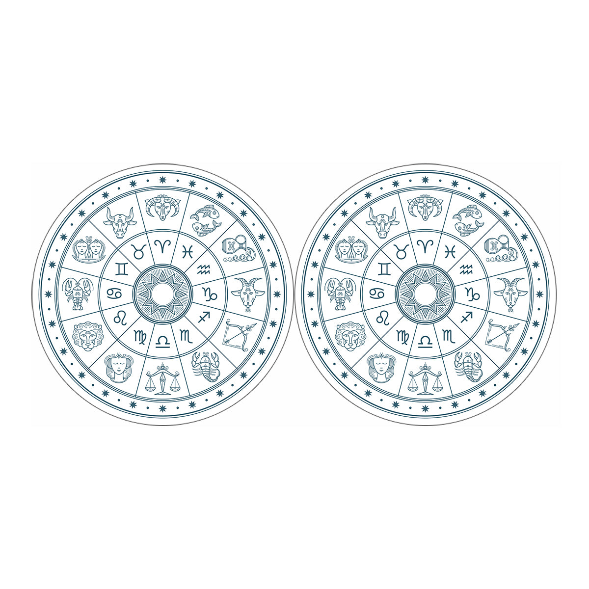 Zodiac Astrology Signs Print Car Coasters