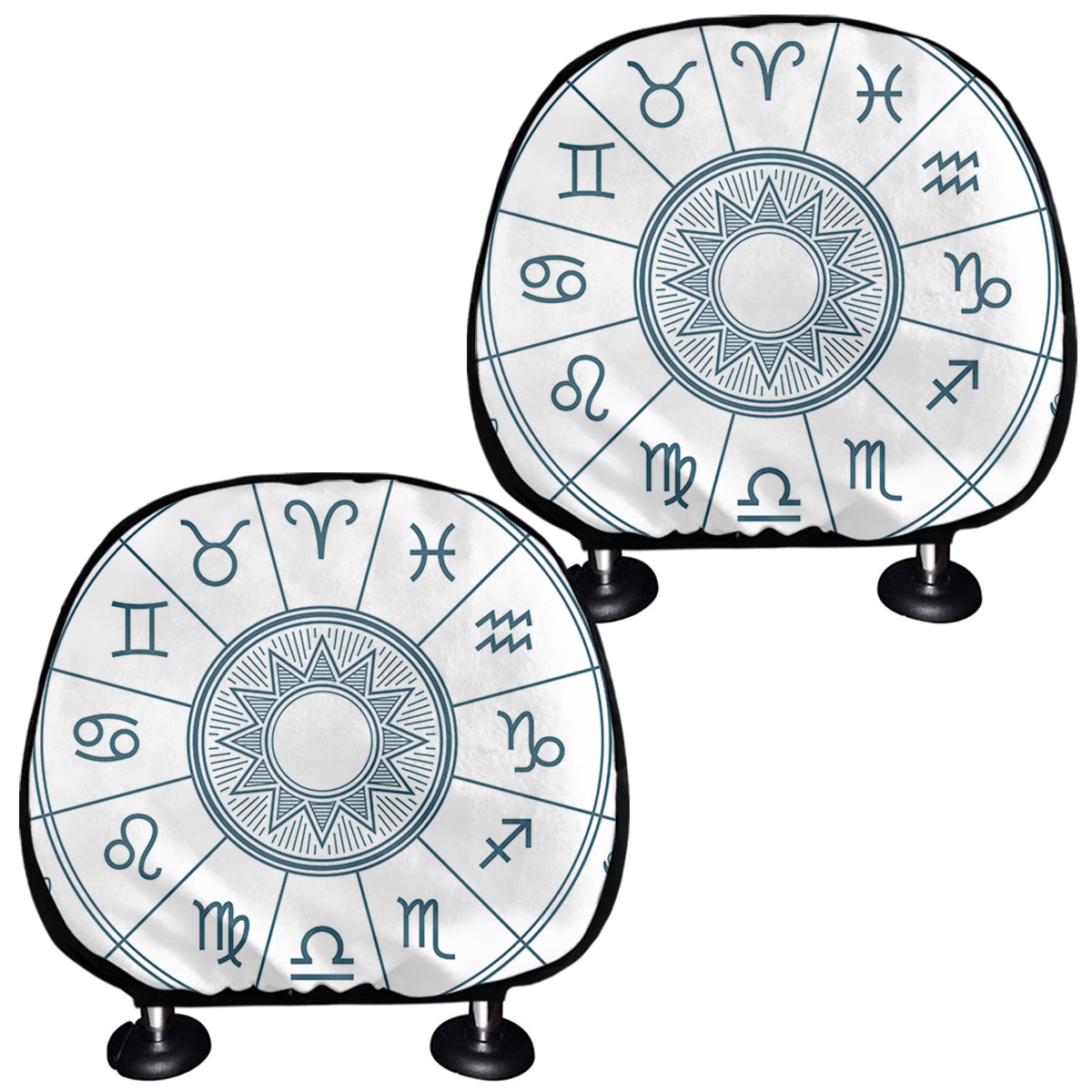 Zodiac Astrology Signs Print Car Headrest Covers
