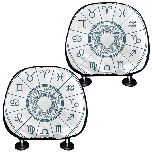Zodiac Astrology Signs Print Car Headrest Covers