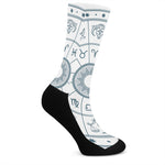 Zodiac Astrology Signs Print Crew Socks