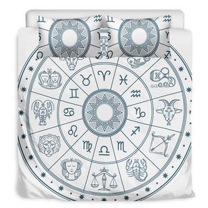 Zodiac Astrology Signs Print Duvet Cover Bedding Set
