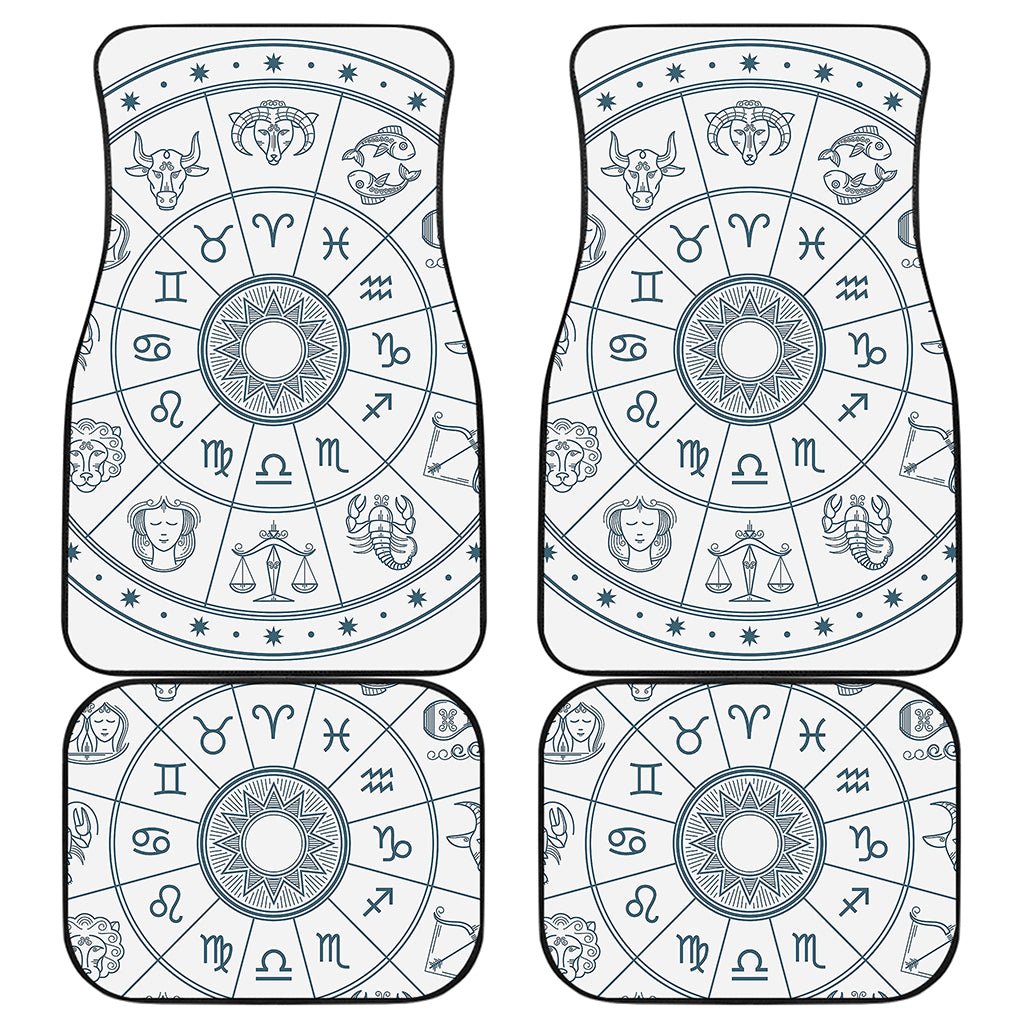 Zodiac Astrology Signs Print Front and Back Car Floor Mats