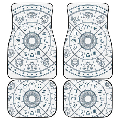 Zodiac Astrology Signs Print Front and Back Car Floor Mats