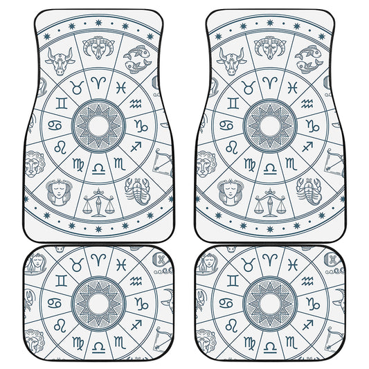 Zodiac Astrology Signs Print Front and Back Car Floor Mats
