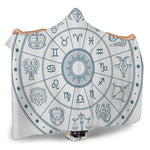 Zodiac Astrology Signs Print Hooded Blanket