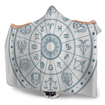 Zodiac Astrology Signs Print Hooded Blanket