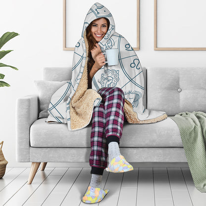 Zodiac Astrology Signs Print Hooded Blanket
