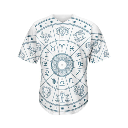 Zodiac Astrology Signs Print Men's Baseball Jersey