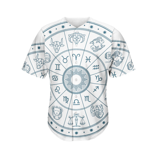 Zodiac Astrology Signs Print Men's Baseball Jersey