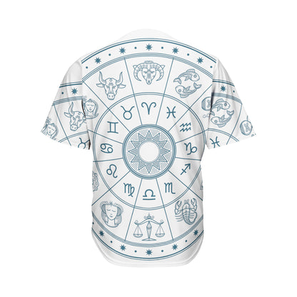 Zodiac Astrology Signs Print Men's Baseball Jersey