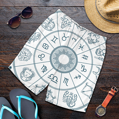 Zodiac Astrology Signs Print Men's Shorts