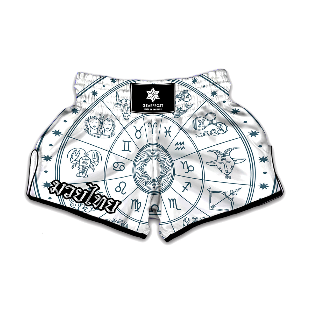 Zodiac Astrology Signs Print Muay Thai Boxing Shorts