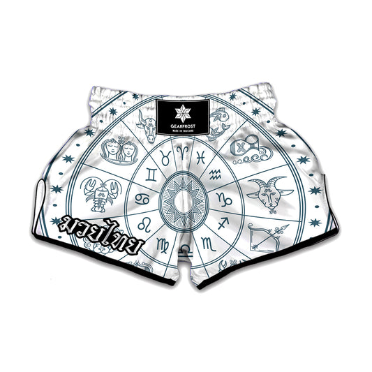 Zodiac Astrology Signs Print Muay Thai Boxing Shorts