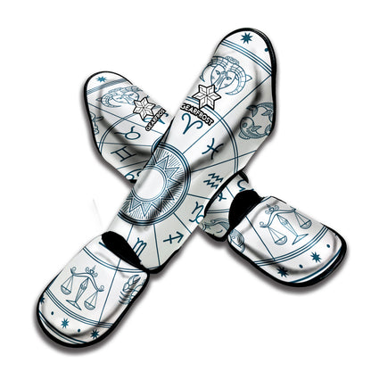 Zodiac Astrology Signs Print Muay Thai Shin Guard