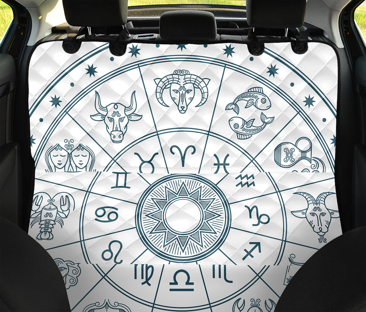 Zodiac Astrology Signs Print Pet Car Back Seat Cover