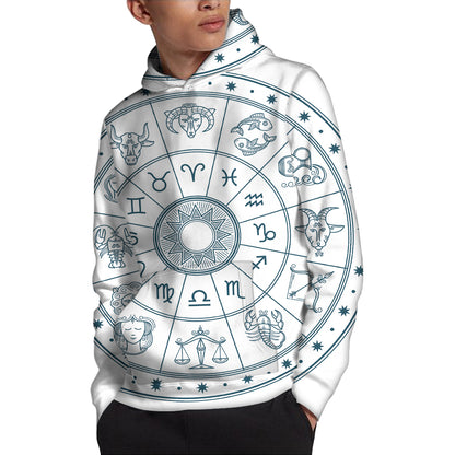 Zodiac Astrology Signs Print Pullover Hoodie