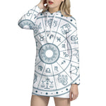 Zodiac Astrology Signs Print Pullover Hoodie Dress
