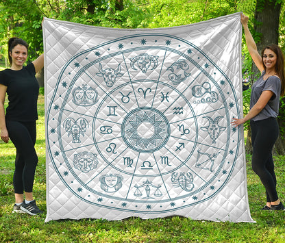 Zodiac Astrology Signs Print Quilt