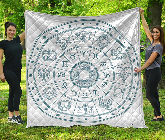 Zodiac Astrology Signs Print Quilt
