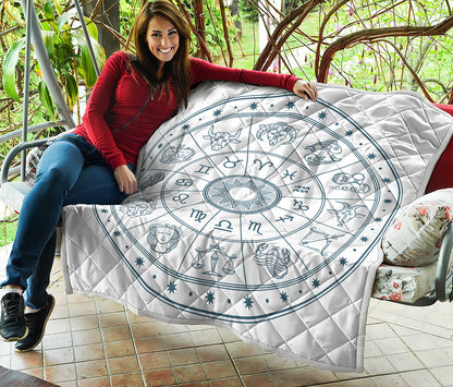 Zodiac Astrology Signs Print Quilt
