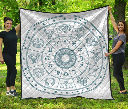 Zodiac Astrology Signs Print Quilt