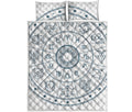 Zodiac Astrology Signs Print Quilt Bed Set