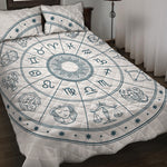 Zodiac Astrology Signs Print Quilt Bed Set