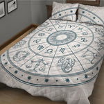 Zodiac Astrology Signs Print Quilt Bed Set