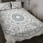 Zodiac Astrology Signs Print Quilt Bed Set