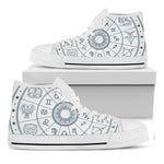 Zodiac Astrology Signs Print White High Top Shoes