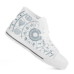 Zodiac Astrology Signs Print White High Top Shoes