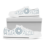Zodiac Astrology Signs Print White Low Top Shoes