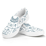 Zodiac Astrology Signs Print White Slip On Shoes