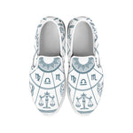 Zodiac Astrology Signs Print White Slip On Shoes
