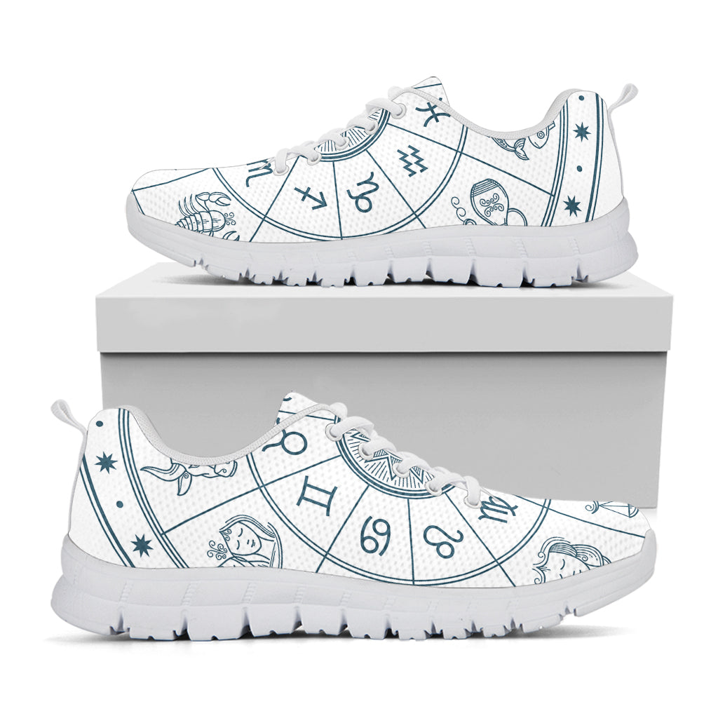 Zodiac Astrology Signs Print White Sneakers