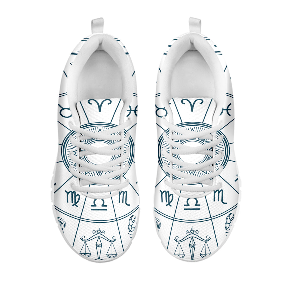 Zodiac Astrology Signs Print White Sneakers