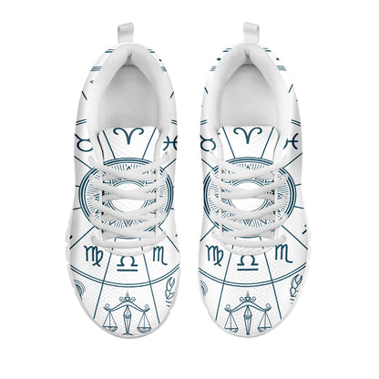 Zodiac Astrology Signs Print White Sneakers