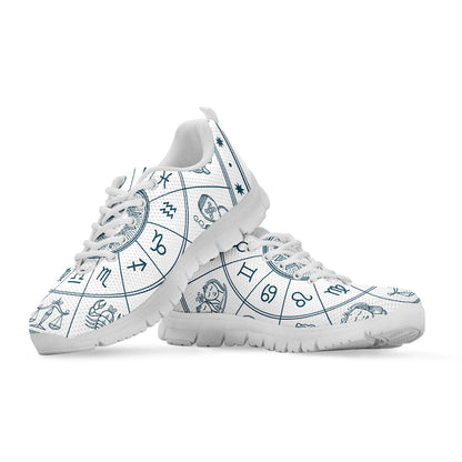 Zodiac Astrology Signs Print White Sneakers