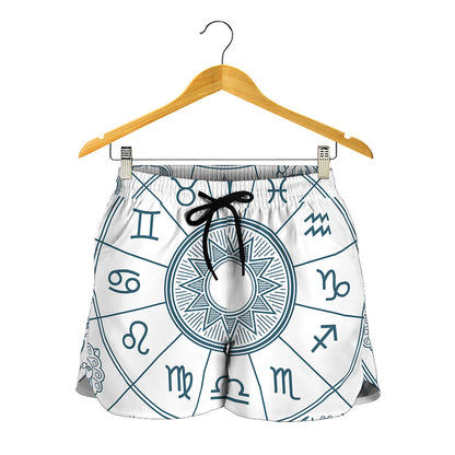 Zodiac Astrology Signs Print Women's Shorts